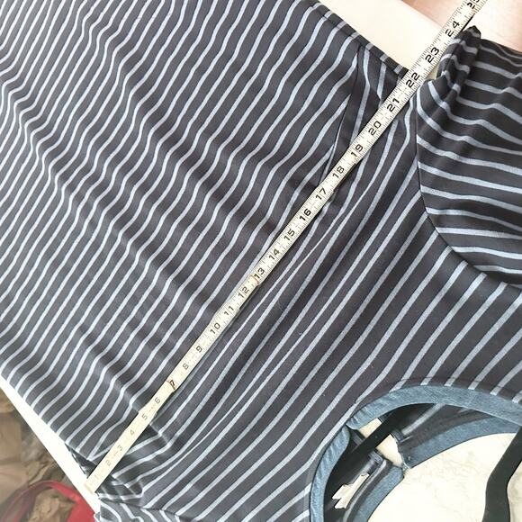 J. Jill Women's Navy Blue Striped Chambray Denim Dress women’s Plus Size 1X - Picture 13 of 13